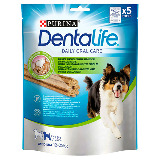 Purina Dentalife Médio 115g: Snacks Dentários para a Higiene Bucal do seu Animal de Estimação