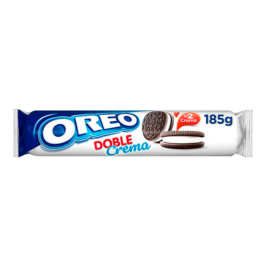 Oreo Galletas Rellenas de Doble Crema - Chocolate, Paquete de 185g